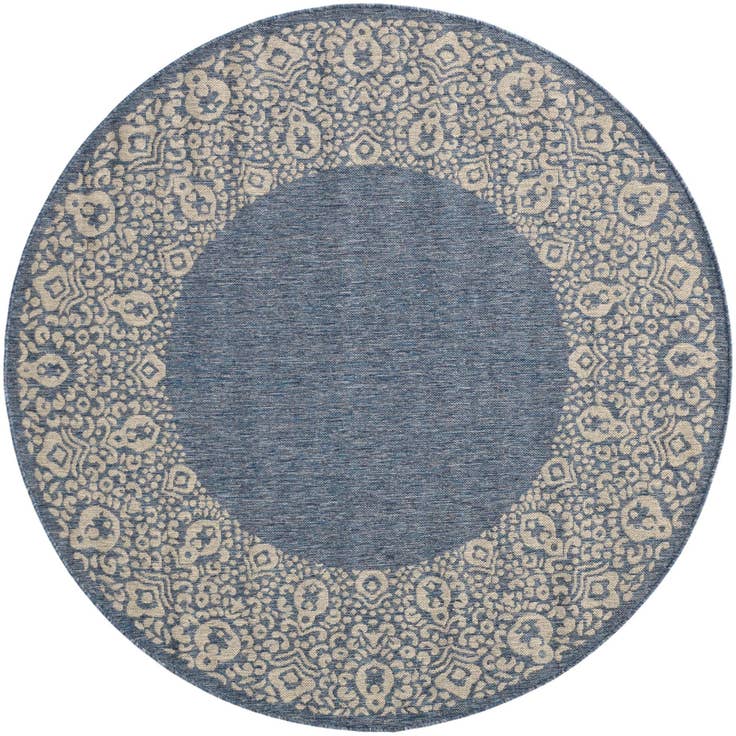 Detail image of 6' x 6' Easy-Clean Border Indoor / Outdoor Round Rug