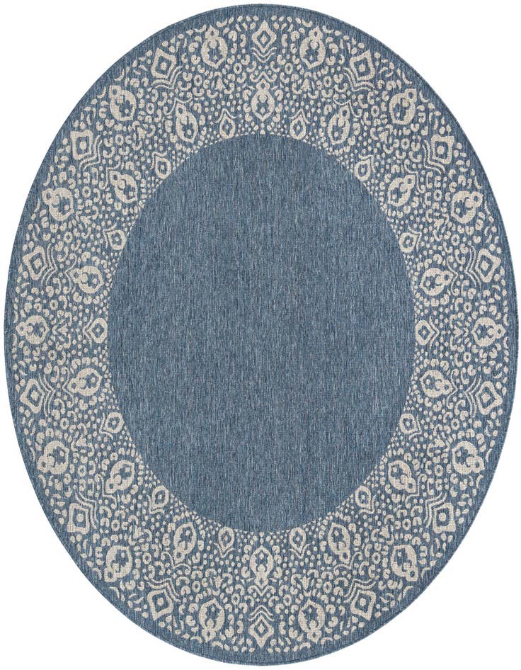 Detail image of 7' 10 x 7' 10 Easy-Clean Border Indoor / Outdoor Round Rug