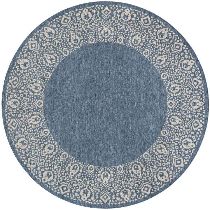 7' 10 x 7' 10 Easy-Clean Border Indoor / Outdoor Round Rug