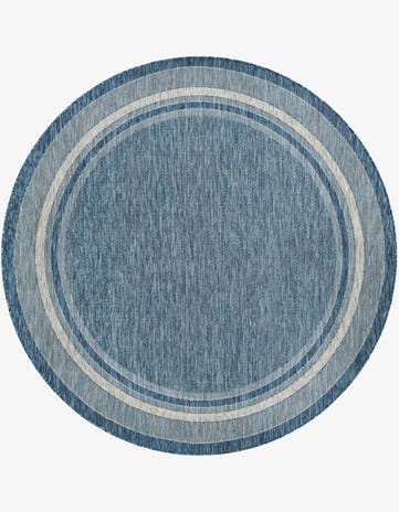 7' 10 x 7' 10 Easy-Clean Border Indoor / Outdoor Round Rug