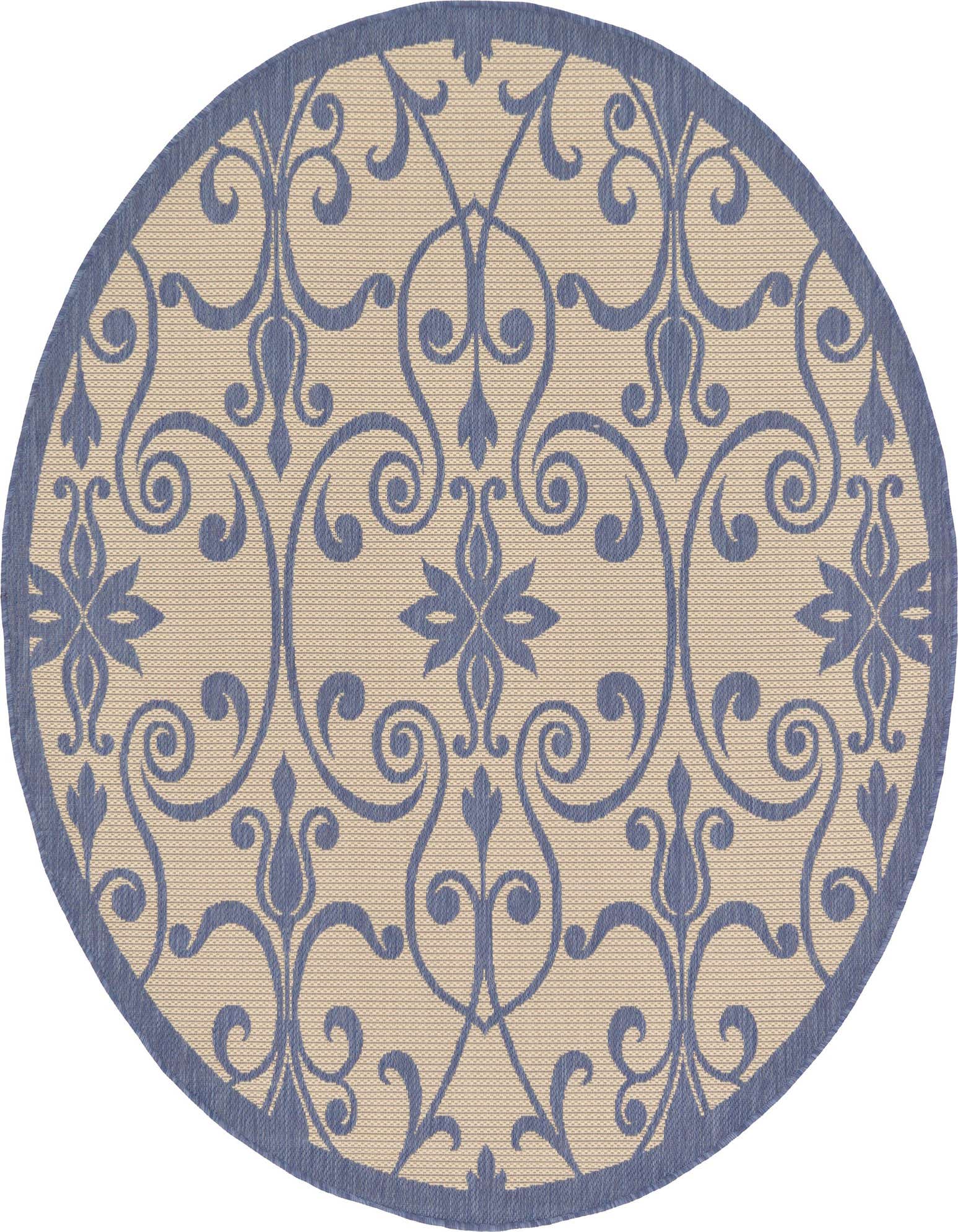 6' x 6' Easy-Clean Botanical Indoor / Outdoor Round Rug