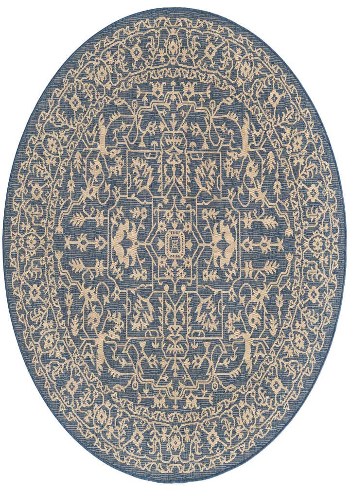 6' x 6' Easy-Clean Botanical Indoor / Outdoor Round Rug