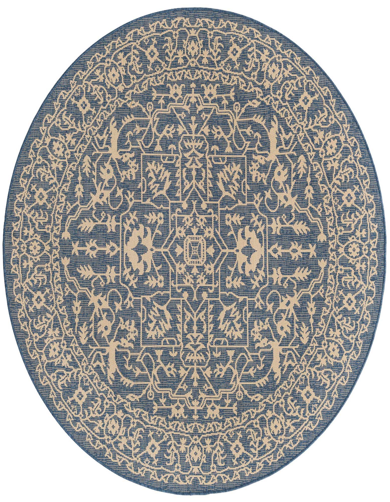 6' x 6' Easy-Clean Botanical Indoor / Outdoor Round Rug