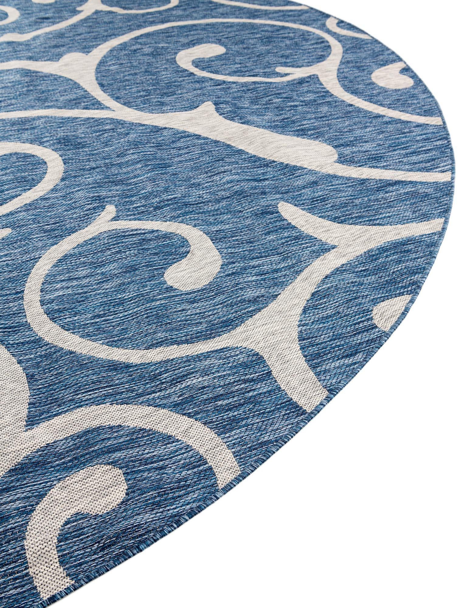 13' x 13' Easy-Clean Botanical Indoor / Outdoor Round Rug