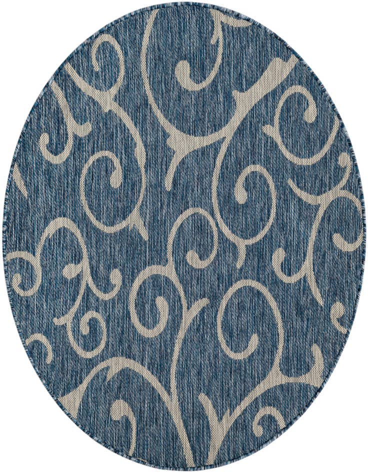 Detail image of 4' x 4' Easy-Clean Botanical Indoor / Outdoor Round Rug