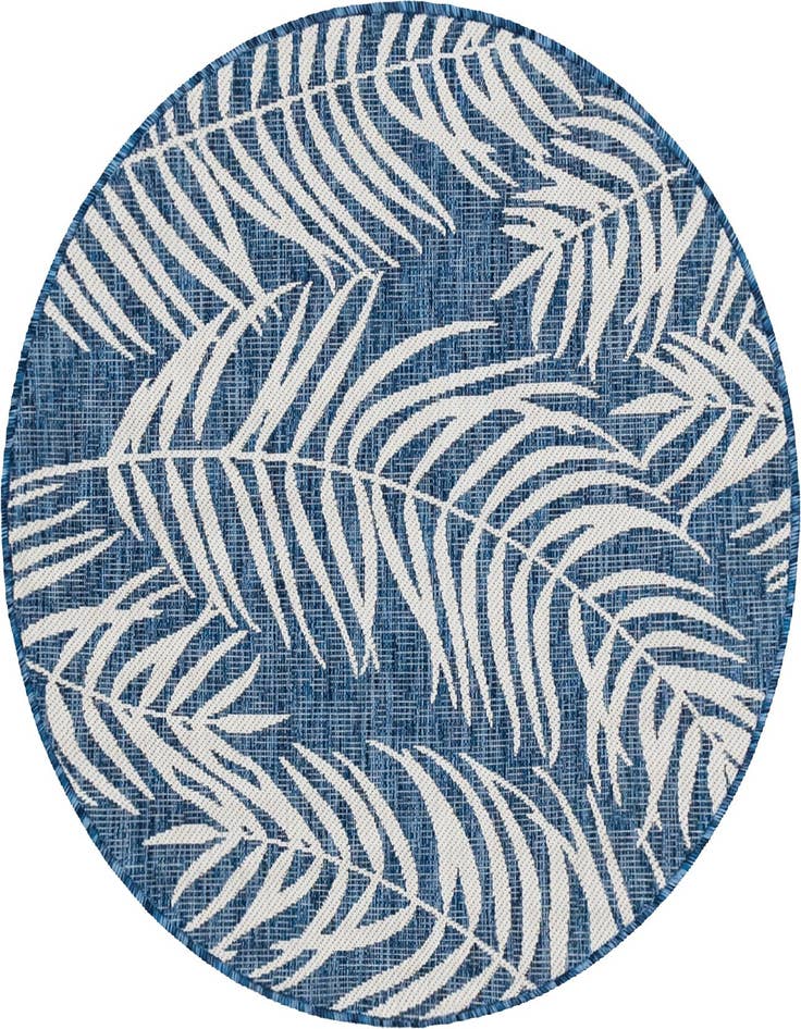 Detail image of 4' x 4' Easy-Clean Botanical Indoor / Outdoor Round Rug