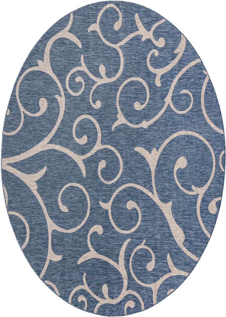 10' 8 x 10' 8 Easy-Clean Botanical Indoor / Outdoor Round Rug