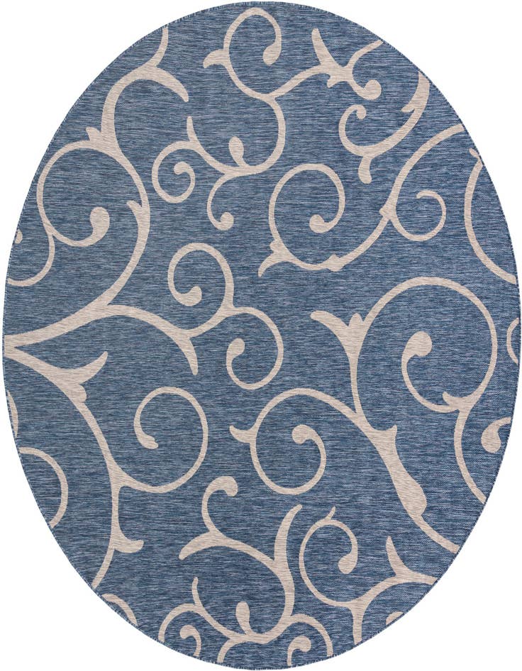 Detail image of 10' 8 x 10' 8 Easy-Clean Botanical Indoor / Outdoor Round Rug