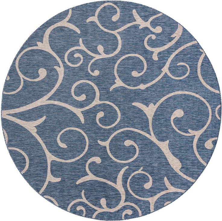 Detail image of 10' 8 x 10' 8 Easy-Clean Botanical Indoor / Outdoor Round Rug