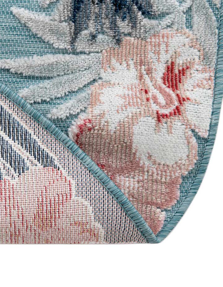 4' 5 x 4' 5 Easy-Clean Botanical Indoor / Outdoor Round Rug