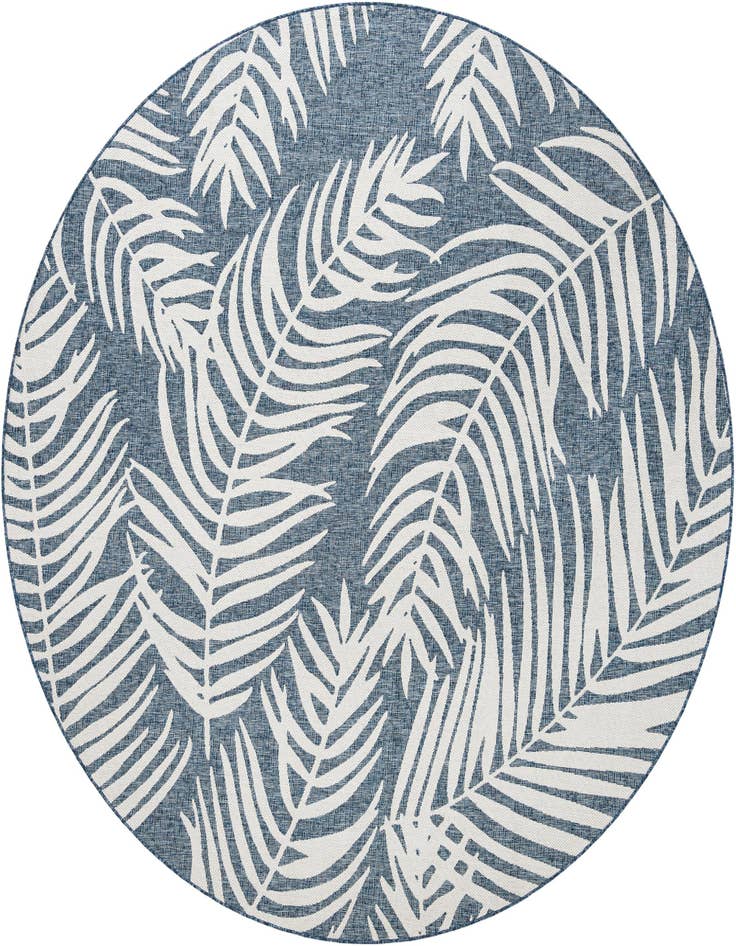 Detail image of 10' x 10' Easy-Clean Botanical Indoor / Outdoor Round Rug