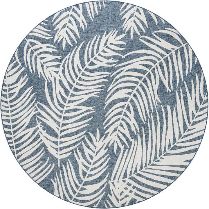 10' x 10' Easy-Clean Botanical Indoor / Outdoor Round Rug