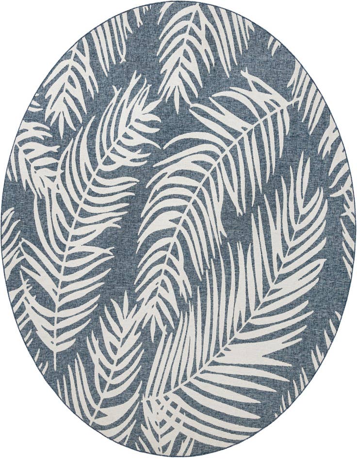 Detail image of 12' x 12' Easy-Clean Botanical Indoor / Outdoor Round Rug