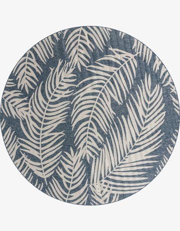 13' x 13' Easy-Clean Botanical Indoor / Outdoor Round Rug