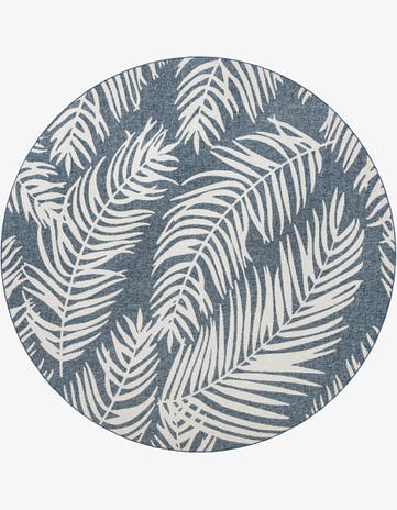 12' x 12' Easy-Clean Botanical Indoor / Outdoor Round Rug