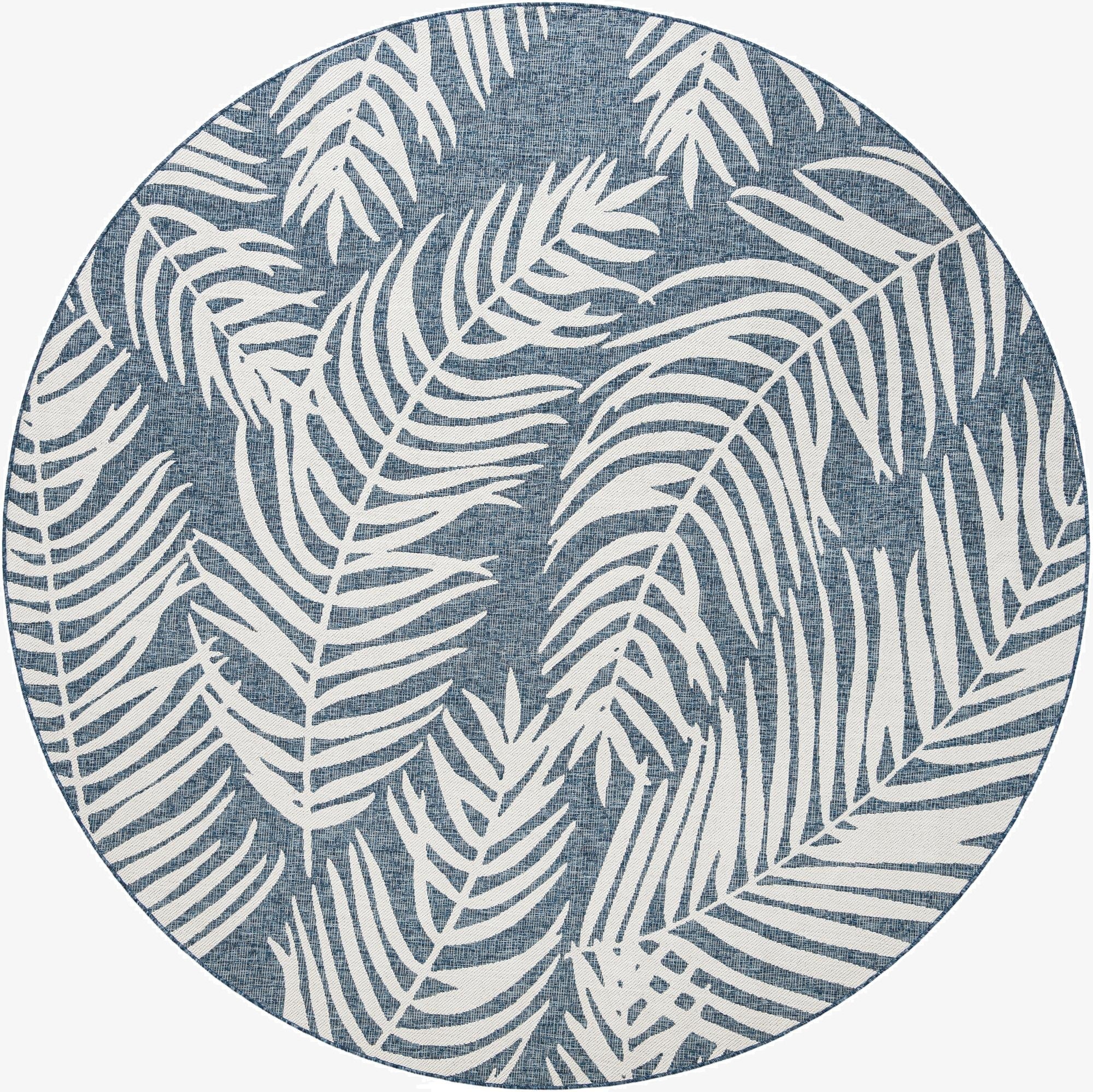 10' x 10'  Washable Botanical Indoor / Outdoor Round Rug