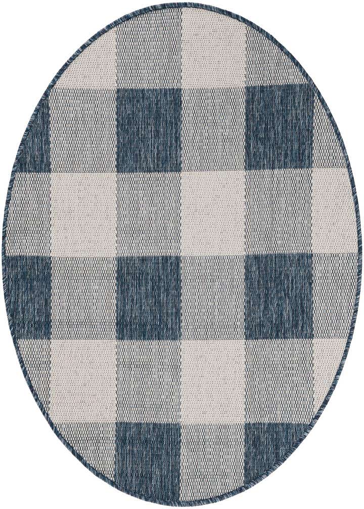 3' x 3' Easy-Clean Checkered Indoor / Outdoor Round Rug