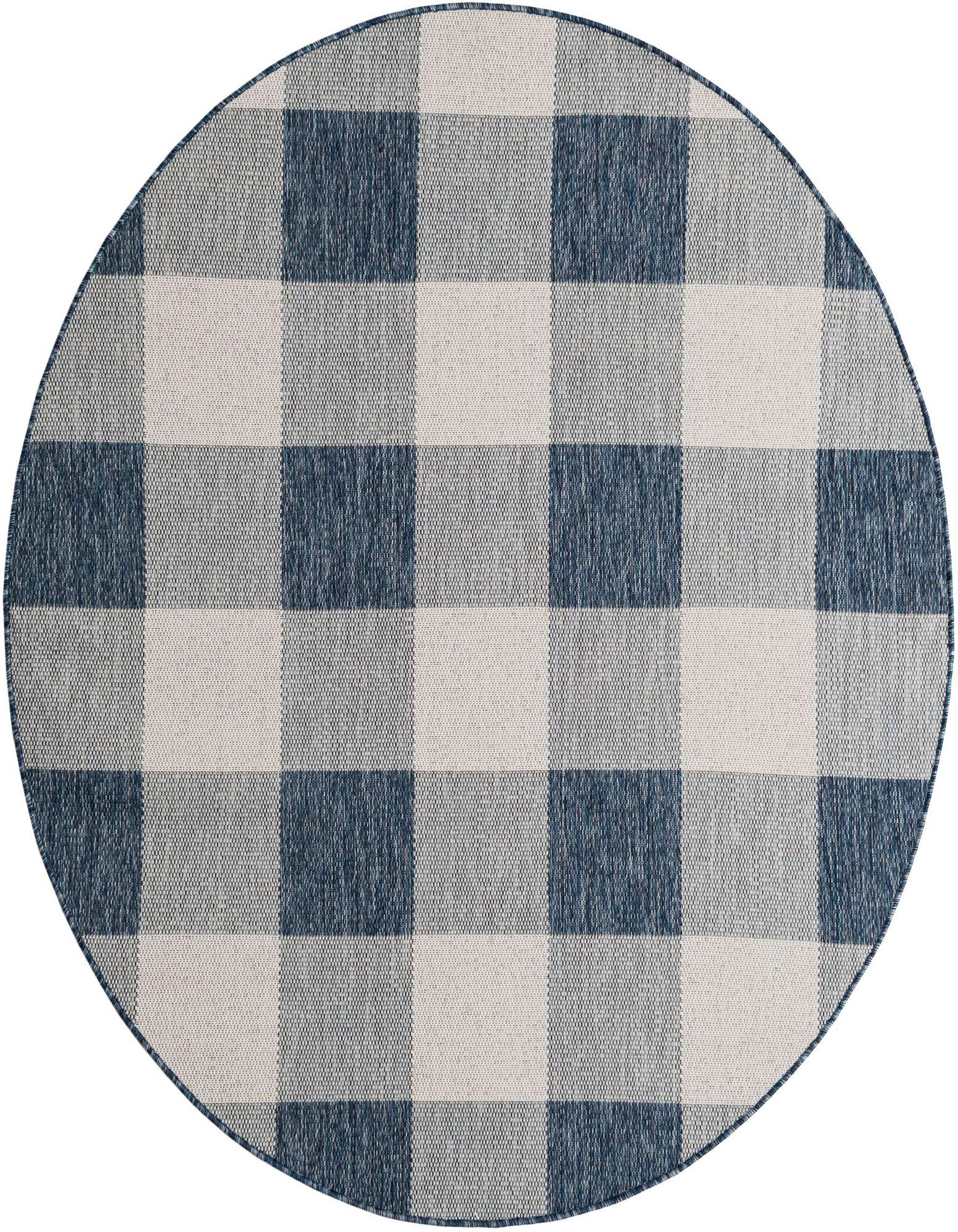 6' x 6' Easy-Clean Checkered Indoor / Outdoor Round Rug