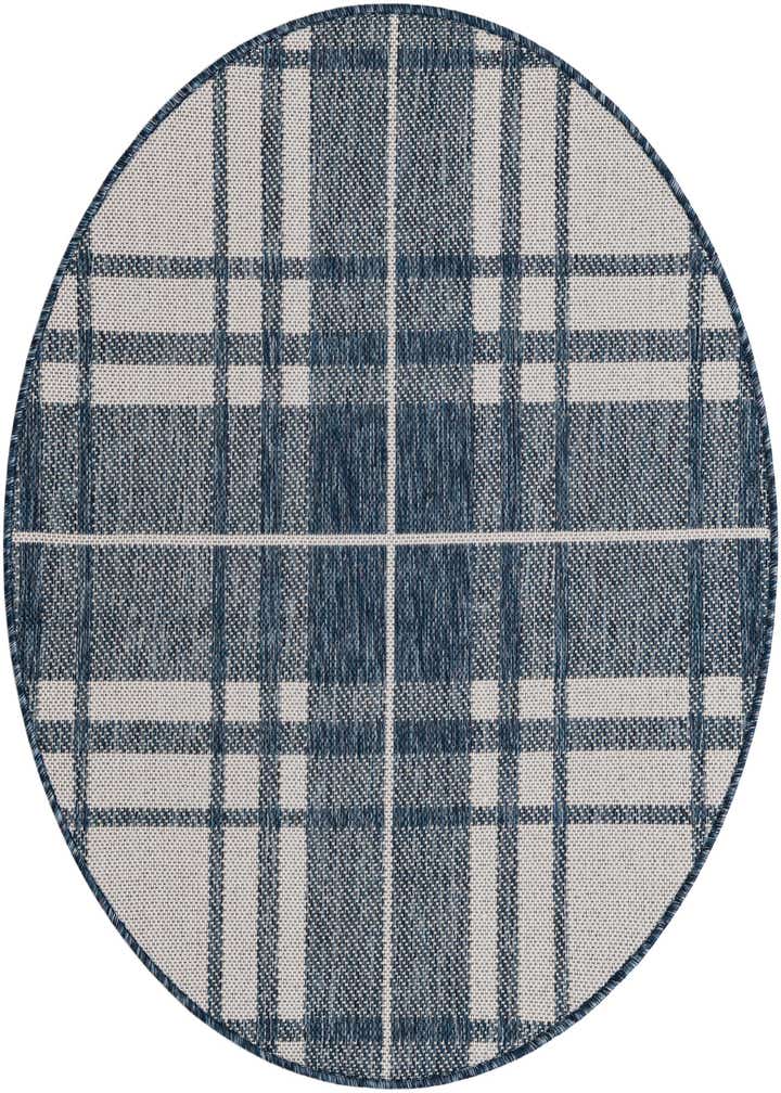 3' x 3' Easy-Clean Checkered Indoor / Outdoor Round Rug