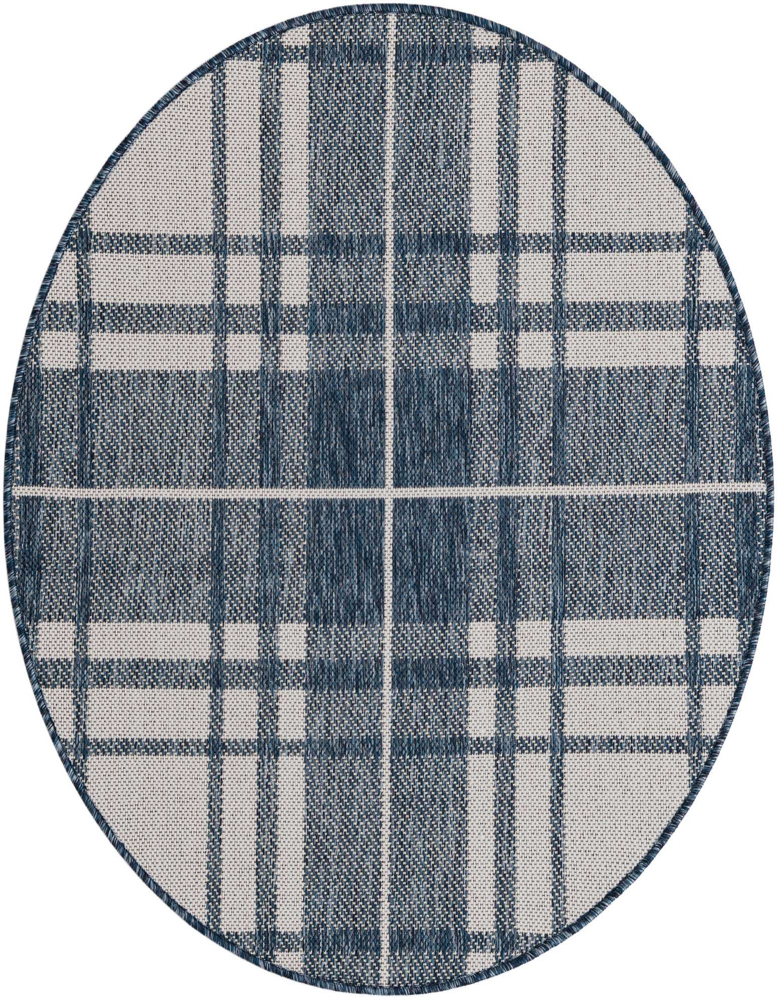 3' x 3' Easy-Clean Checkered Indoor / Outdoor Round Rug