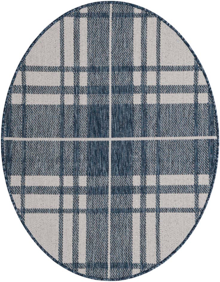 Detail image of 3' x 3' Easy-Clean Checkered Indoor / Outdoor Round Rug