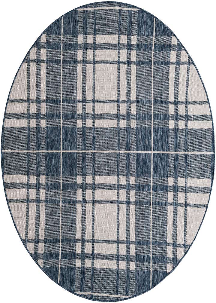 6' x 6' Easy-Clean Checkered Indoor / Outdoor Round Rug
