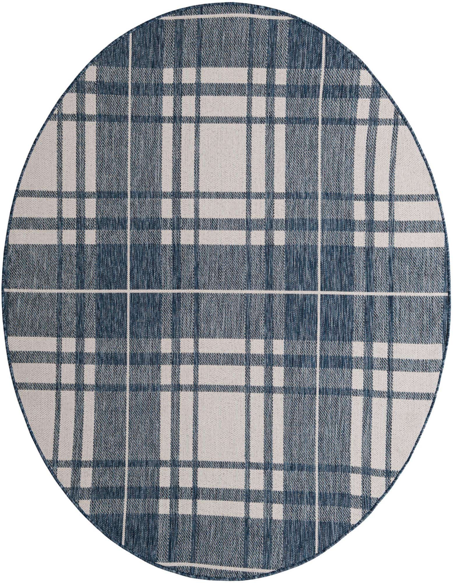 6' x 6' Easy-Clean Checkered Indoor / Outdoor Round Rug