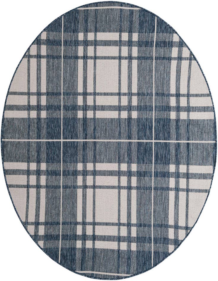 Detail image of 6' x 6' Easy-Clean Checkered Indoor / Outdoor Round Rug