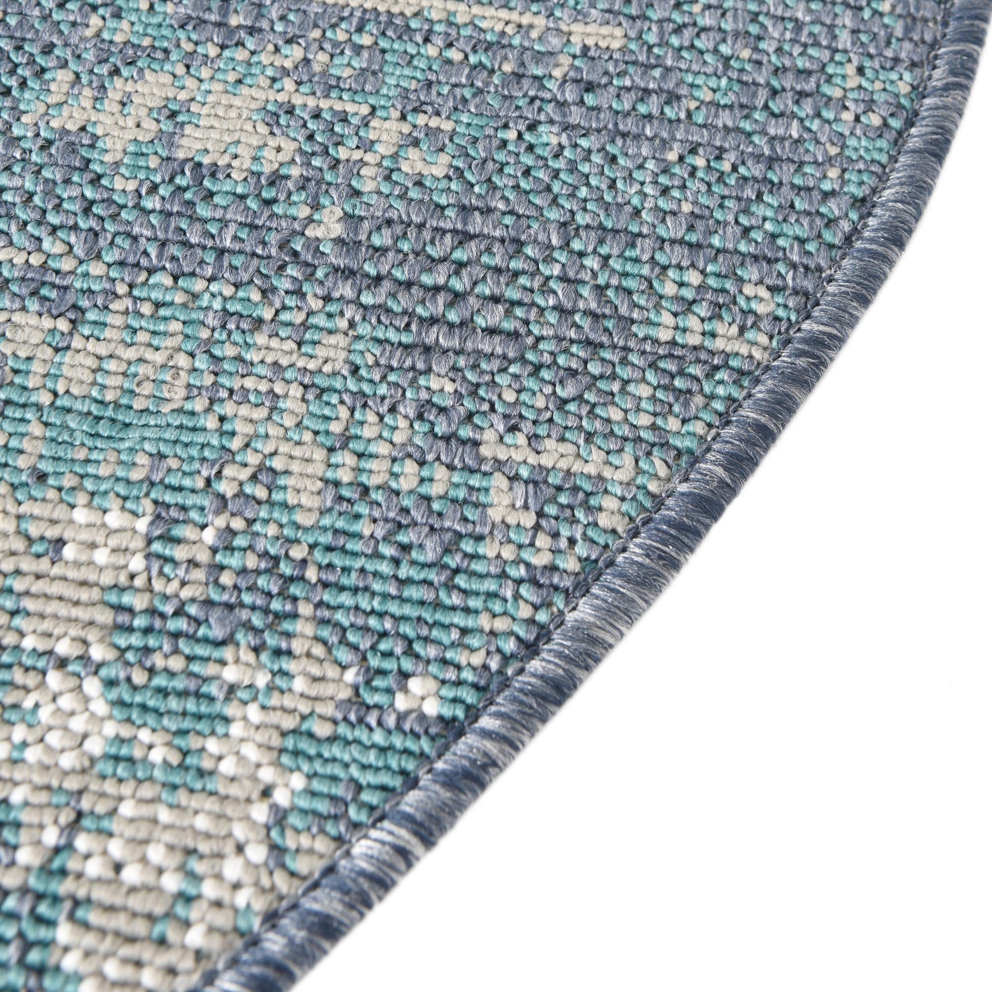 7' x 7' Easy-Clean Coastal Indoor / Outdoor Round Rug
