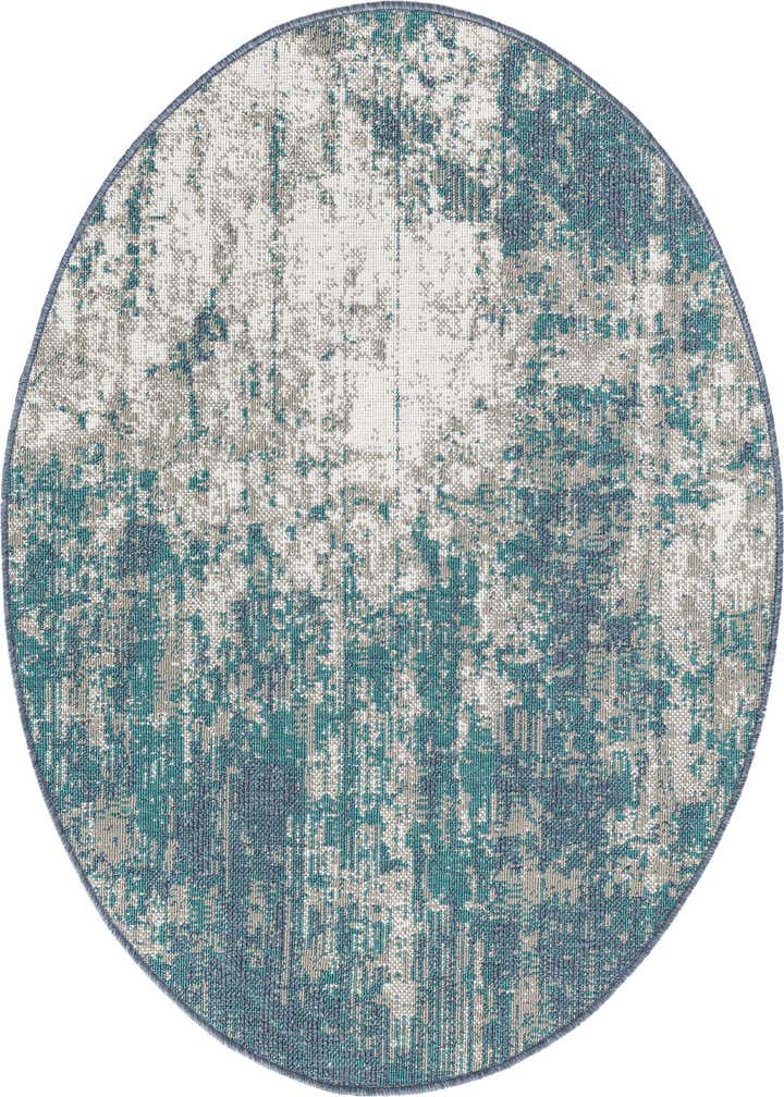 4' x 4' Easy-Clean Coastal Indoor / Outdoor Round Rug