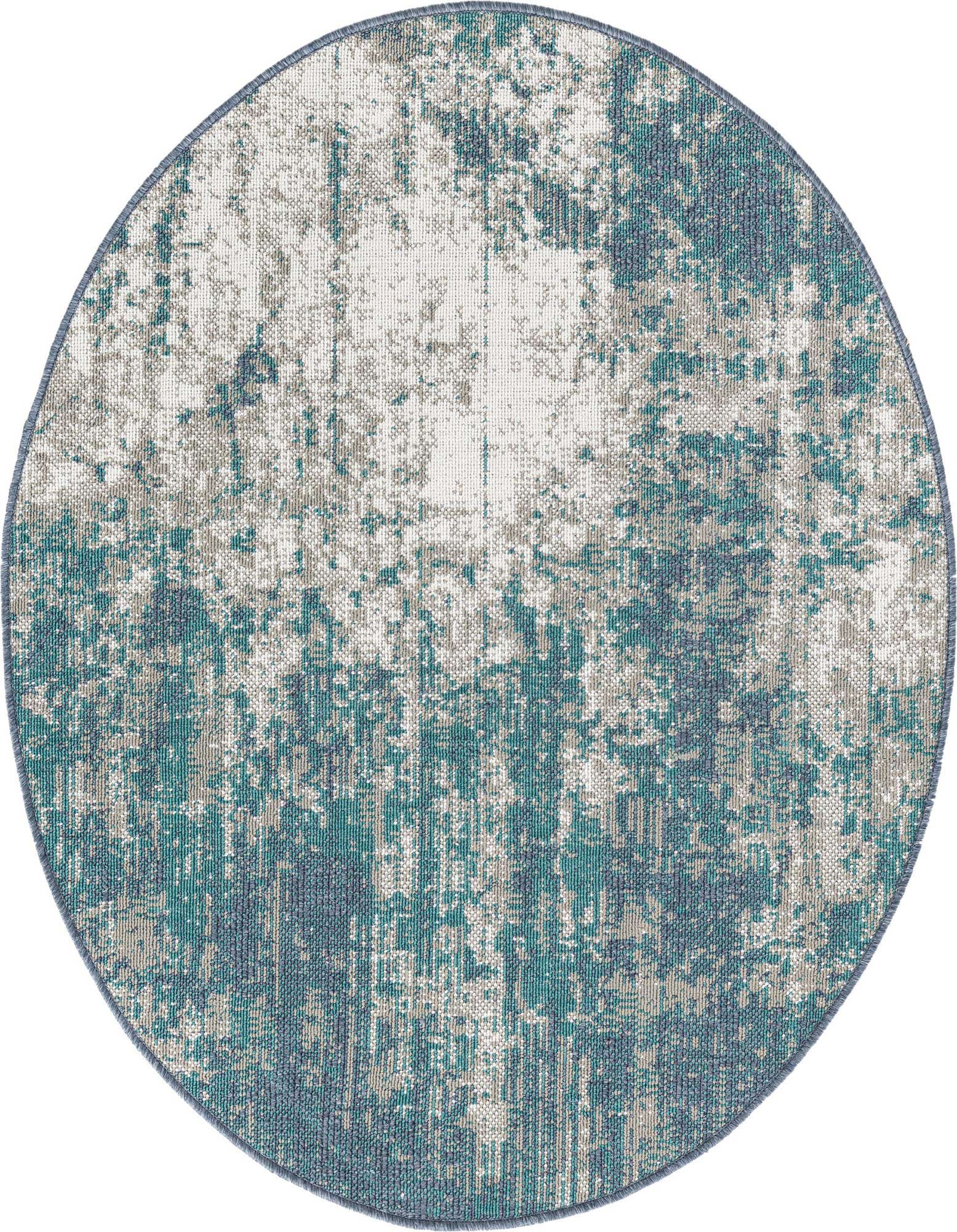 4' x 4' Easy-Clean Coastal Indoor / Outdoor Round Rug