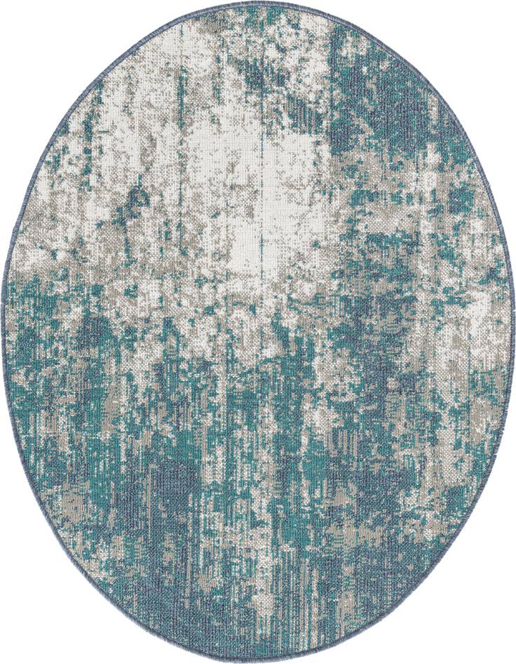 Detail image of 4' x 4' Easy-Clean Coastal Indoor / Outdoor Round Rug