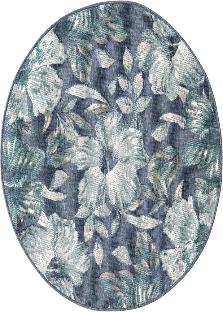 4' x 4' Easy-Clean Coastal Indoor / Outdoor Round Rug