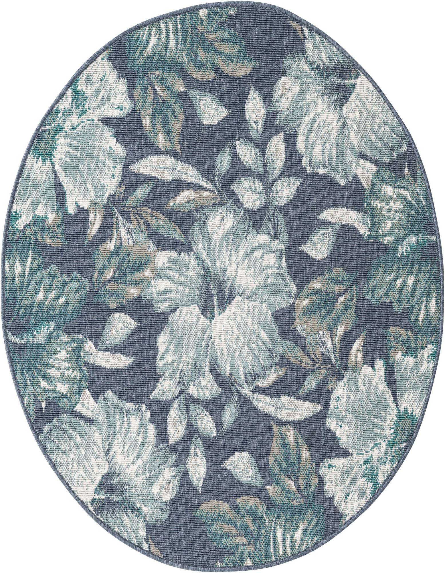 4' x 4' Easy-Clean Coastal Indoor / Outdoor Round Rug