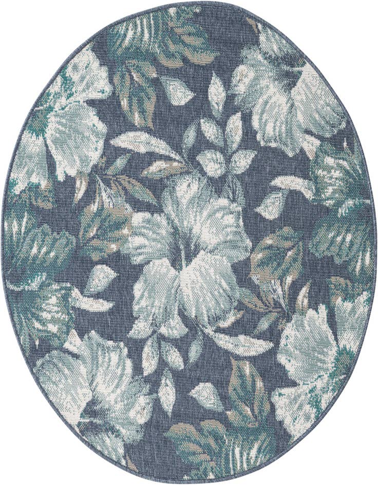 Detail image of 4' x 4' Easy-Clean Coastal Indoor / Outdoor Round Rug