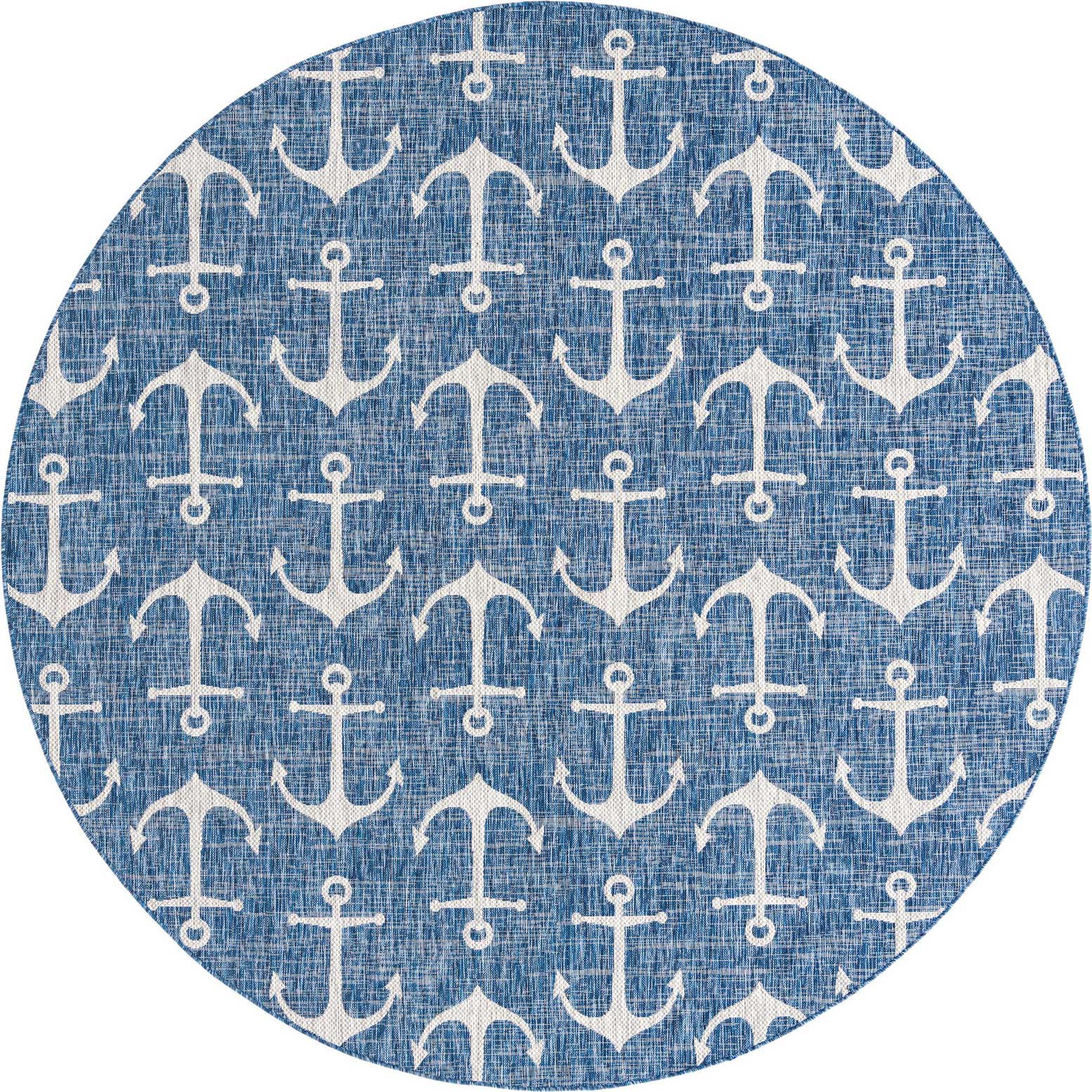 10' x 10' Easy-Clean Coastal Indoor / Outdoor Round Rug