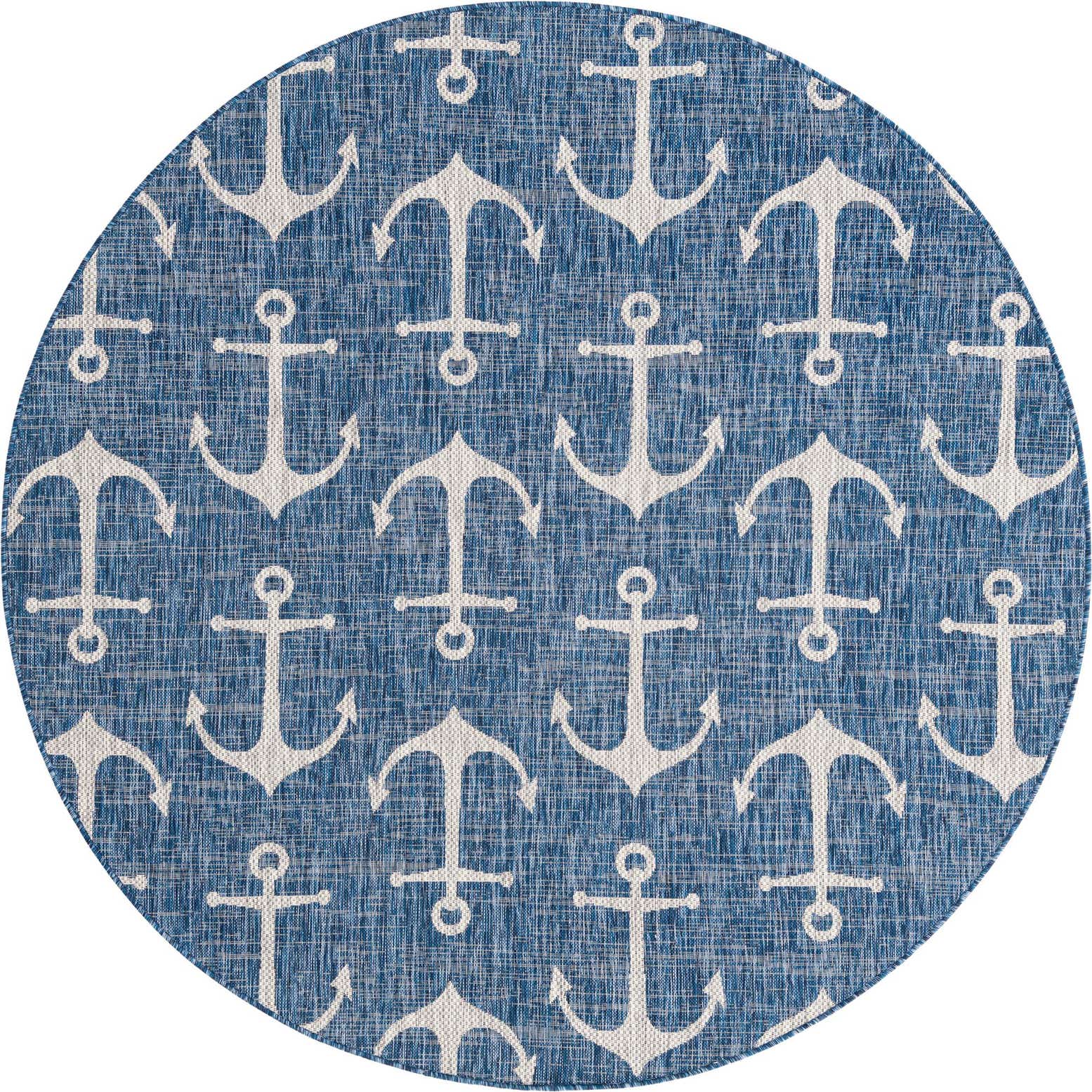 7' 10 x 7' 10 Easy-Clean Coastal Indoor / Outdoor Round Rug
