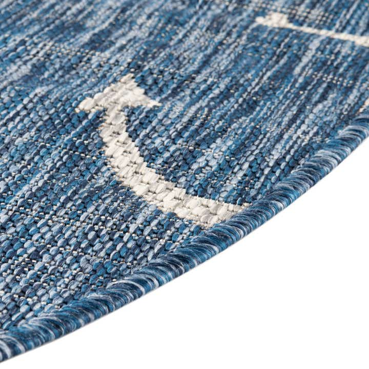 6' x 6' Easy-Clean Coastal Indoor / Outdoor Round Rug