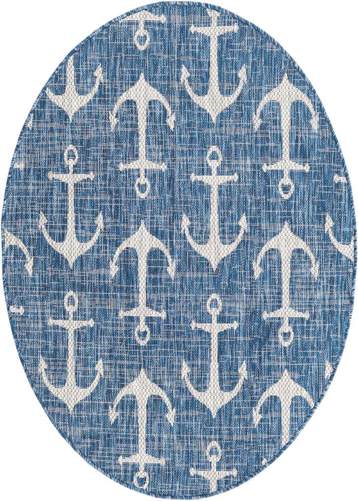 4' x 4' Easy-Clean Coastal Indoor / Outdoor Round Rug