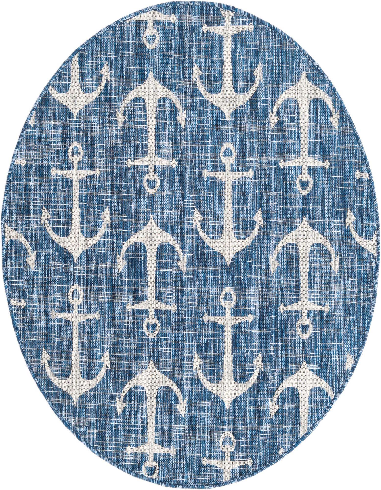 4' x 4' Easy-Clean Coastal Indoor / Outdoor Round Rug