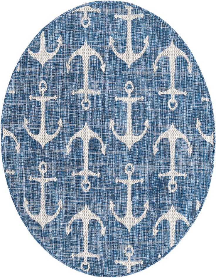 Detail image of 4' x 4' Easy-Clean Coastal Indoor / Outdoor Round Rug