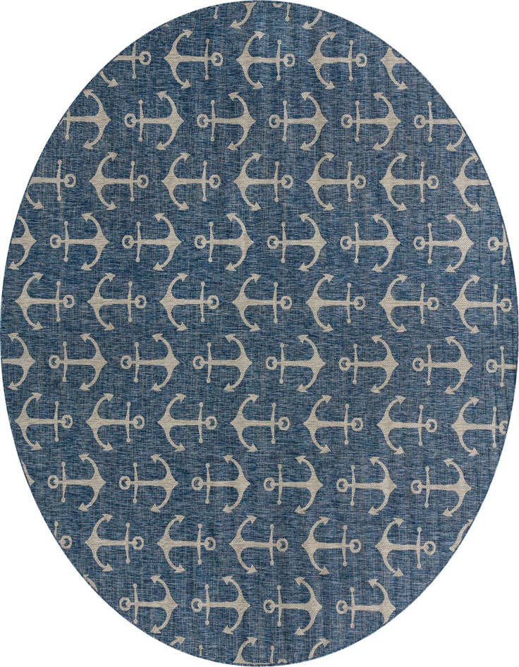 Detail image of 13' x 13' Easy-Clean Coastal Indoor / Outdoor Round Rug