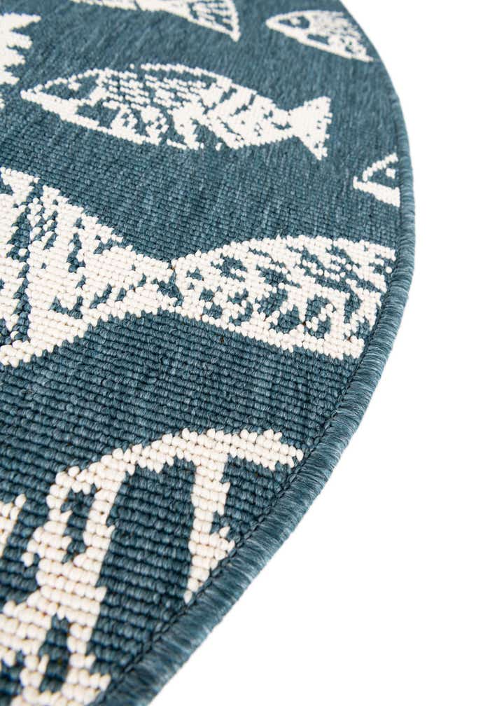 4' x 4' Easy-Clean Coastal Indoor / Outdoor Round Rug