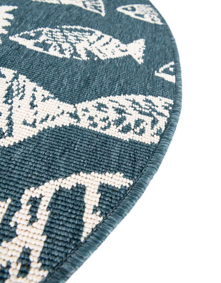 4' x 4' Easy-Clean Coastal Indoor / Outdoor Round Rug