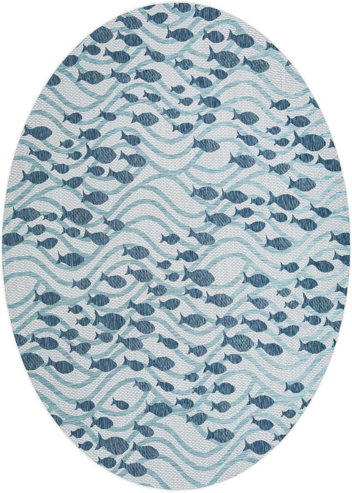 10' x 10' Easy-Clean Coastal Indoor / Outdoor Round Rug