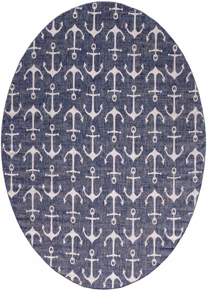 12' x 12' Easy-Clean Coastal Indoor / Outdoor Round Rug