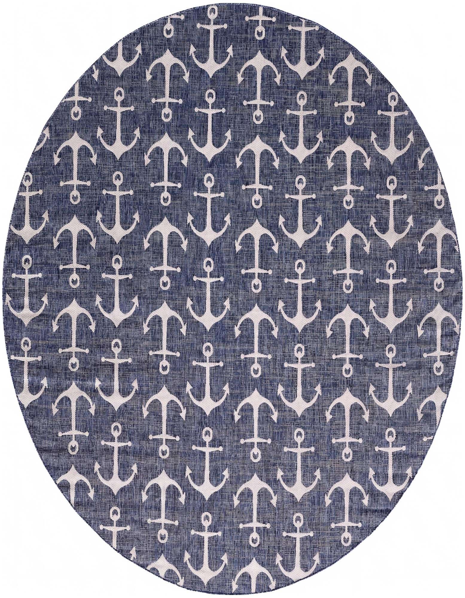 12' x 12' Easy-Clean Coastal Indoor / Outdoor Round Rug