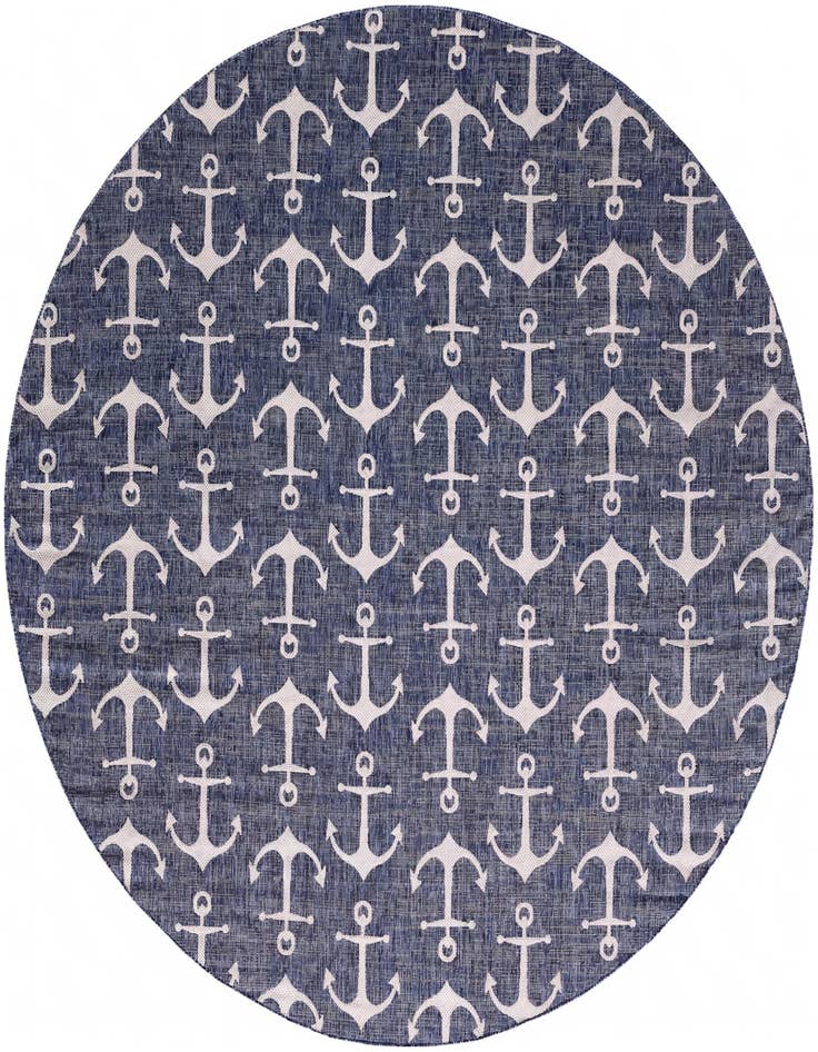 Detail image of 12' x 12' Easy-Clean Coastal Indoor / Outdoor Round Rug