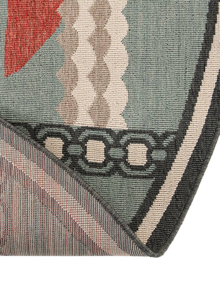 Detail image of 4' x 4' Easy-Clean Coastal Indoor / Outdoor Round Rug