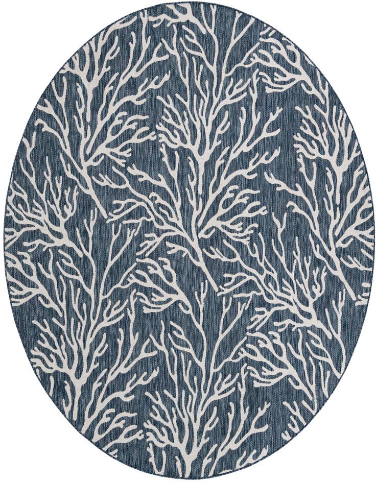 Detail image of 10' x 10' Easy-Clean Coastal Indoor / Outdoor Round Rug